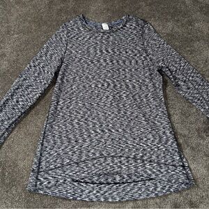 Ivivva by Lululemon Long Sleeve Pleated Back Heathered Black Top Size 14